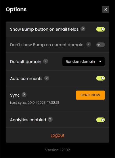 Extension Options